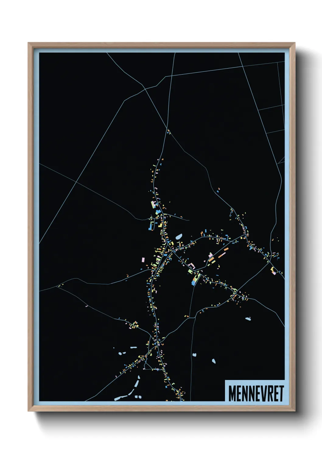 Une affiche de carte sur Mennevret