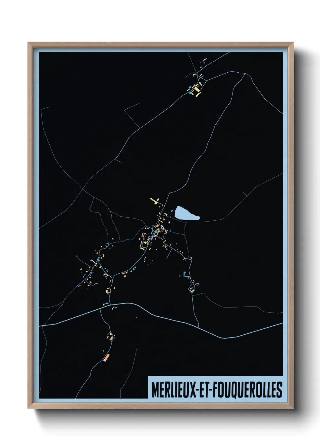 Un poster carteMerlieux-et-Fouquerolles