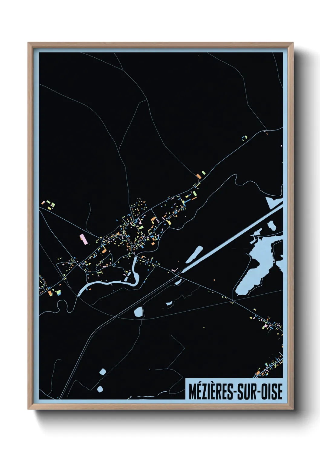 Une affiche de carte sur Mézières-sur-Oise