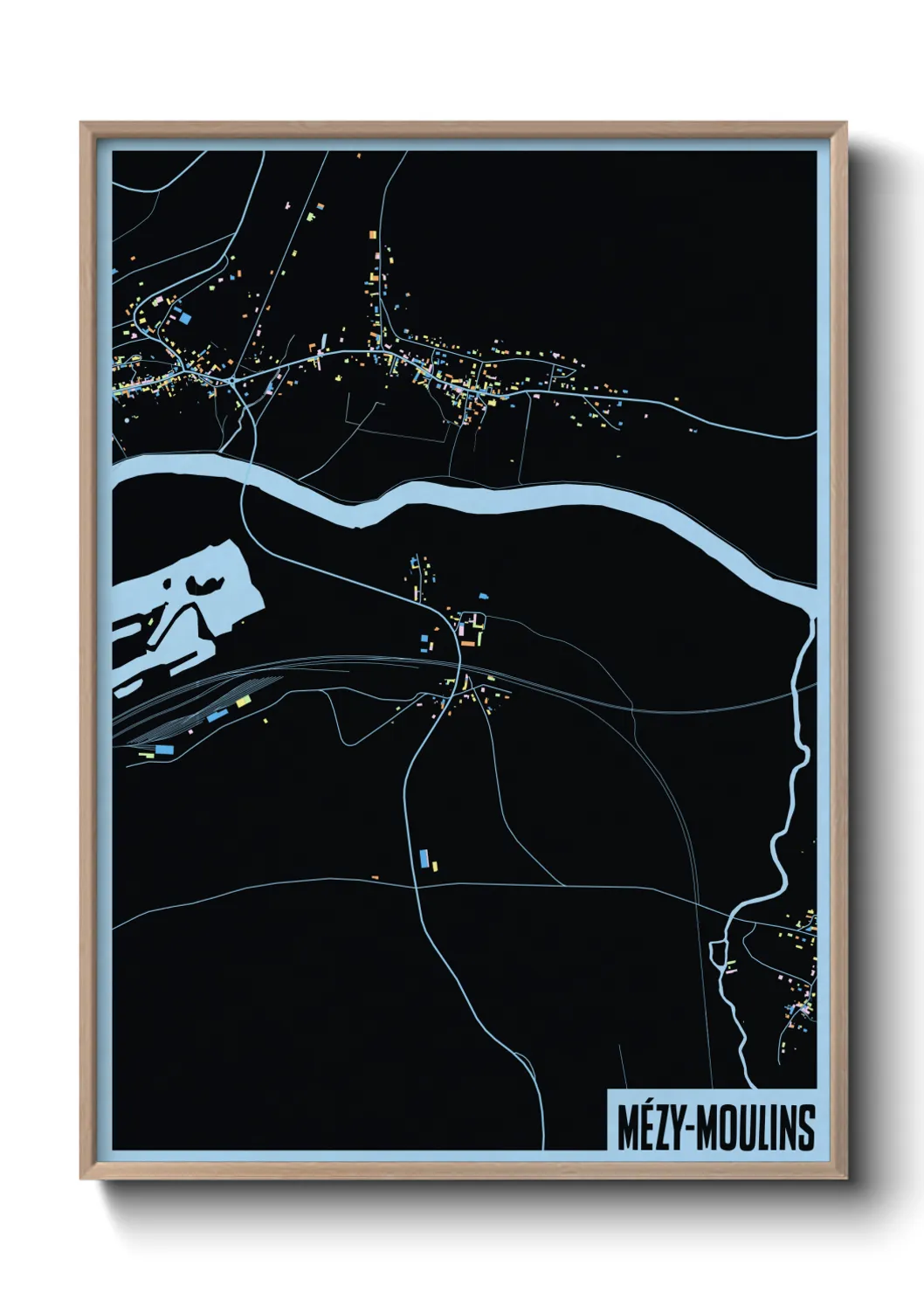 Une affiche de carte sur Mézy-Moulins
