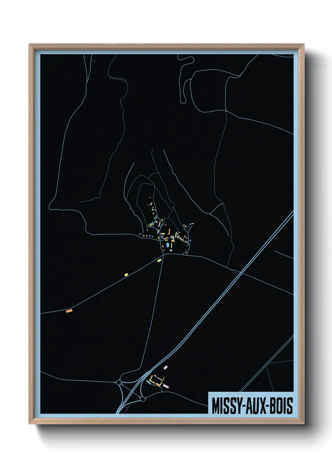 Une affiche de carte sur Missy-aux-Bois