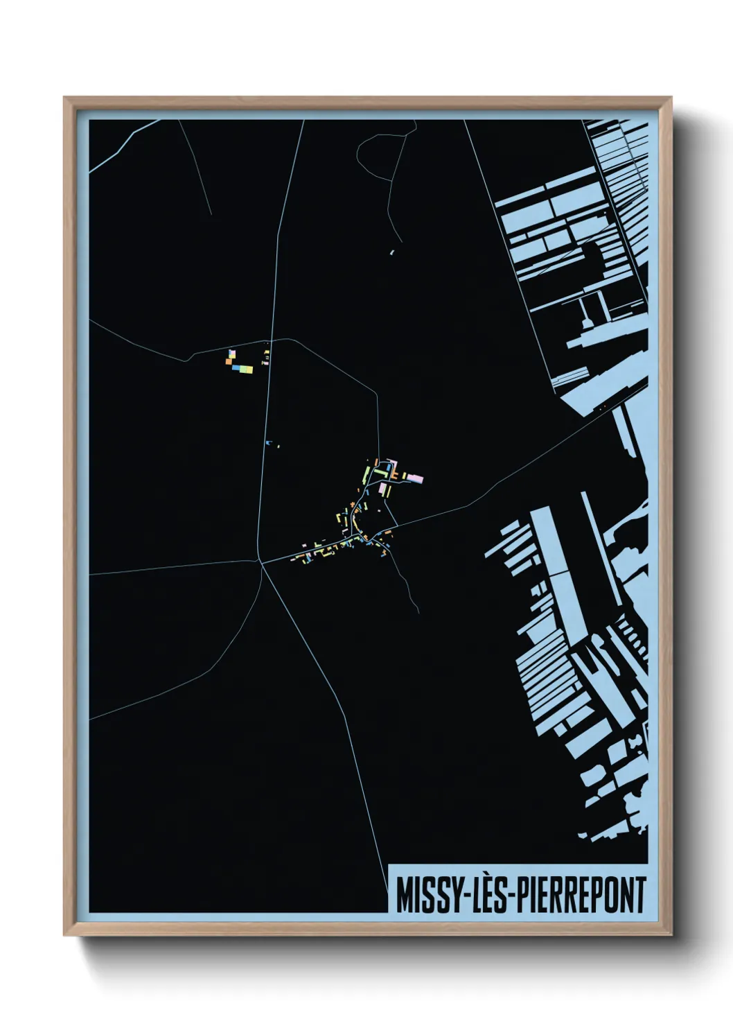 Une affiche de carte sur Missy-lès-Pierrepont