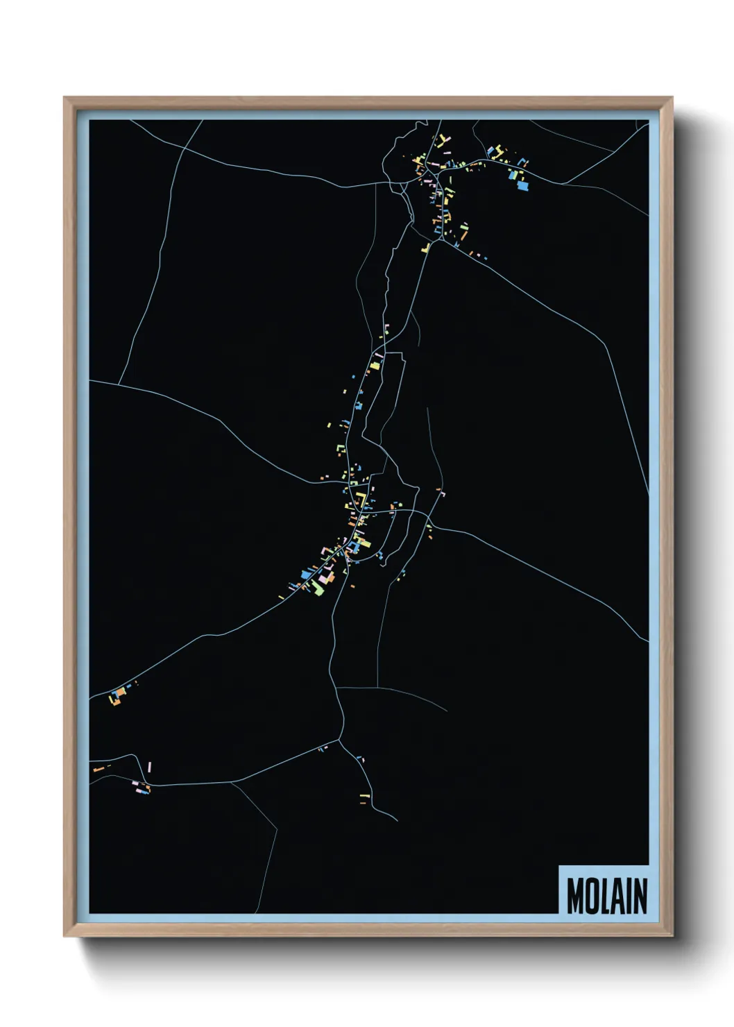 Une affiche de carte sur Molain