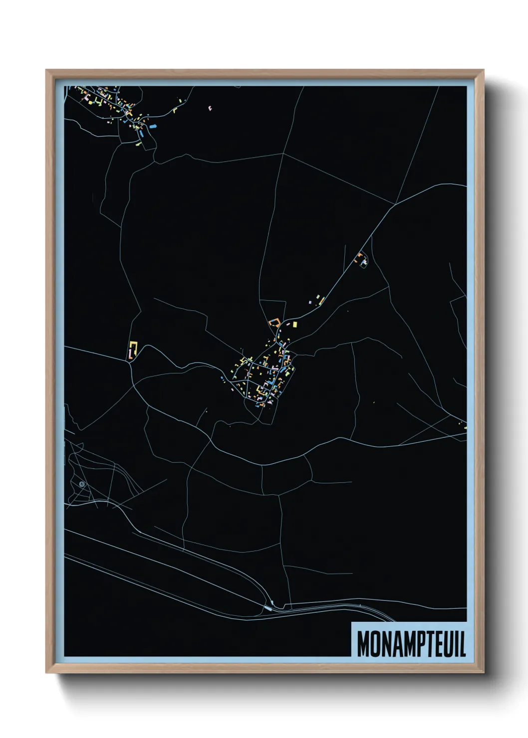 Une affiche de carte sur Monampteuil