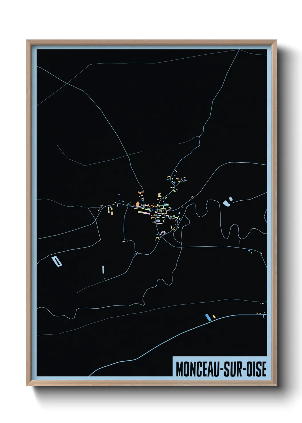 Une affiche de carte sur Monceau-sur-Oise