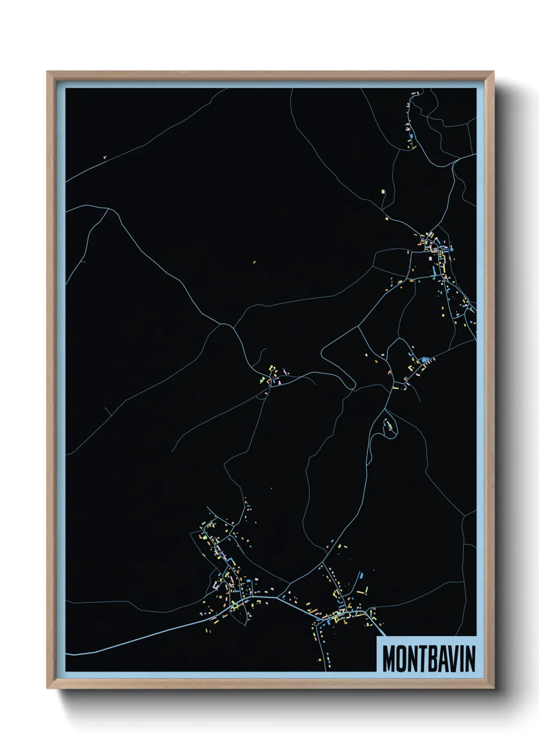 Une affiche de carte sur Montbavin