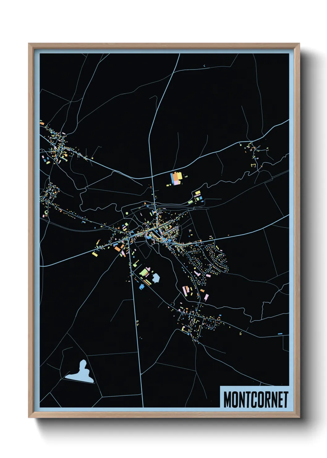Une affiche de carte sur Montcornet