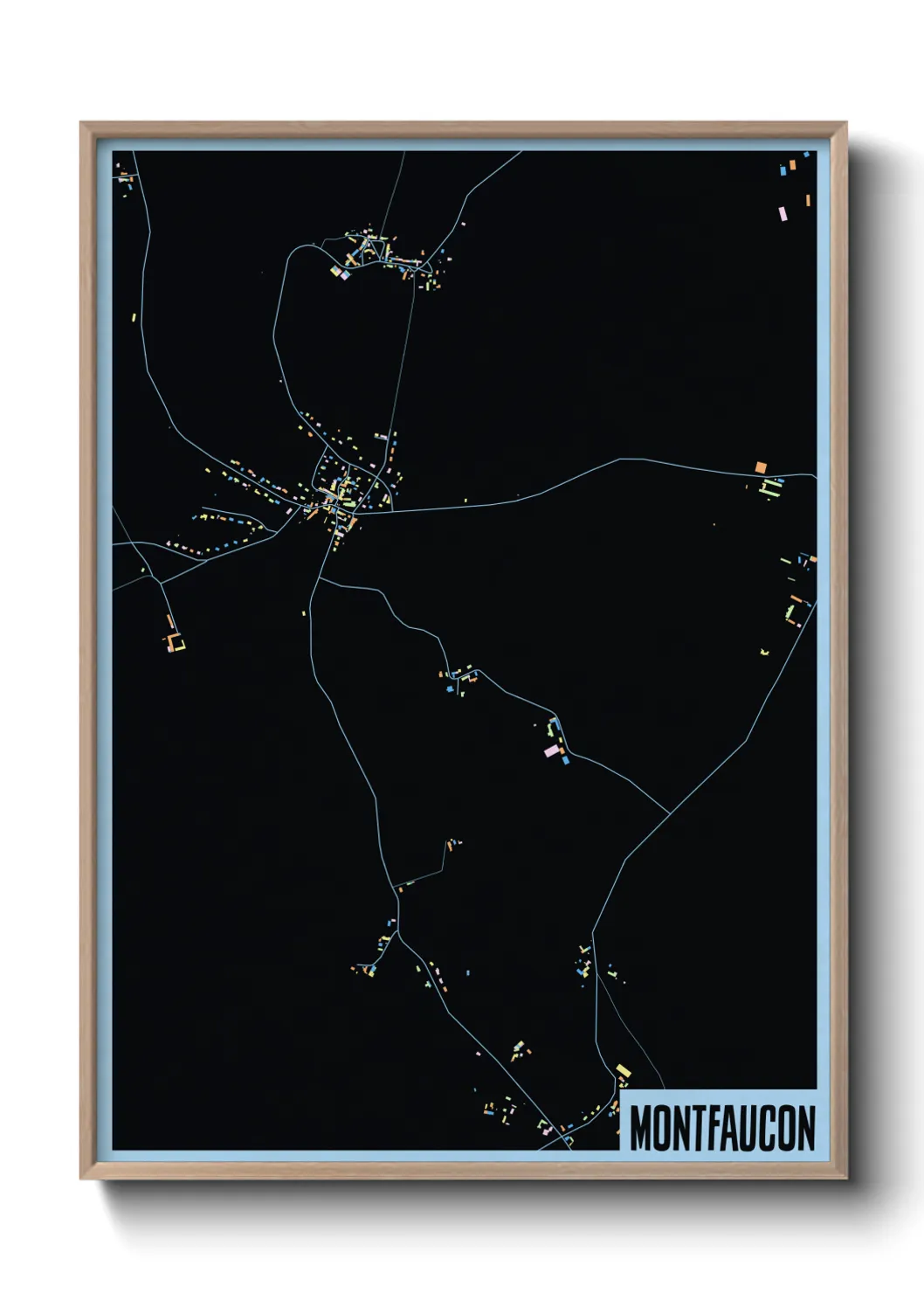 Une affiche de carte sur Montfaucon