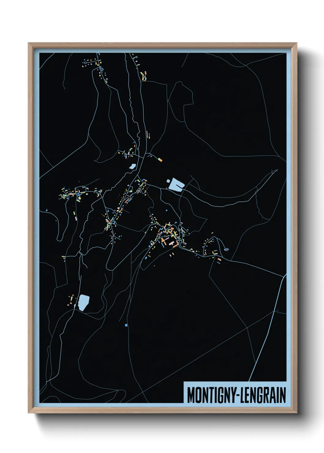 Une affiche de carte sur Montigny-Lengrain