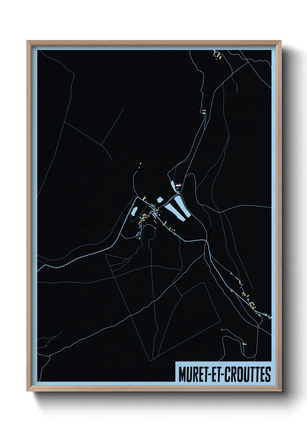 Une affiche de carte sur Muret-et-Crouttes