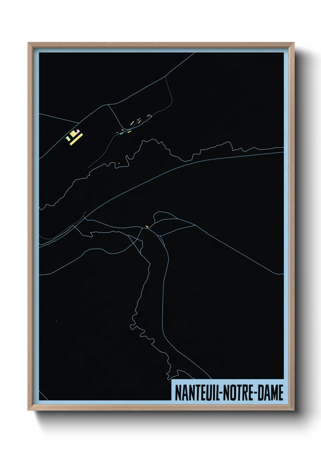 Une affiche de carte sur Nanteuil-Notre-Dame