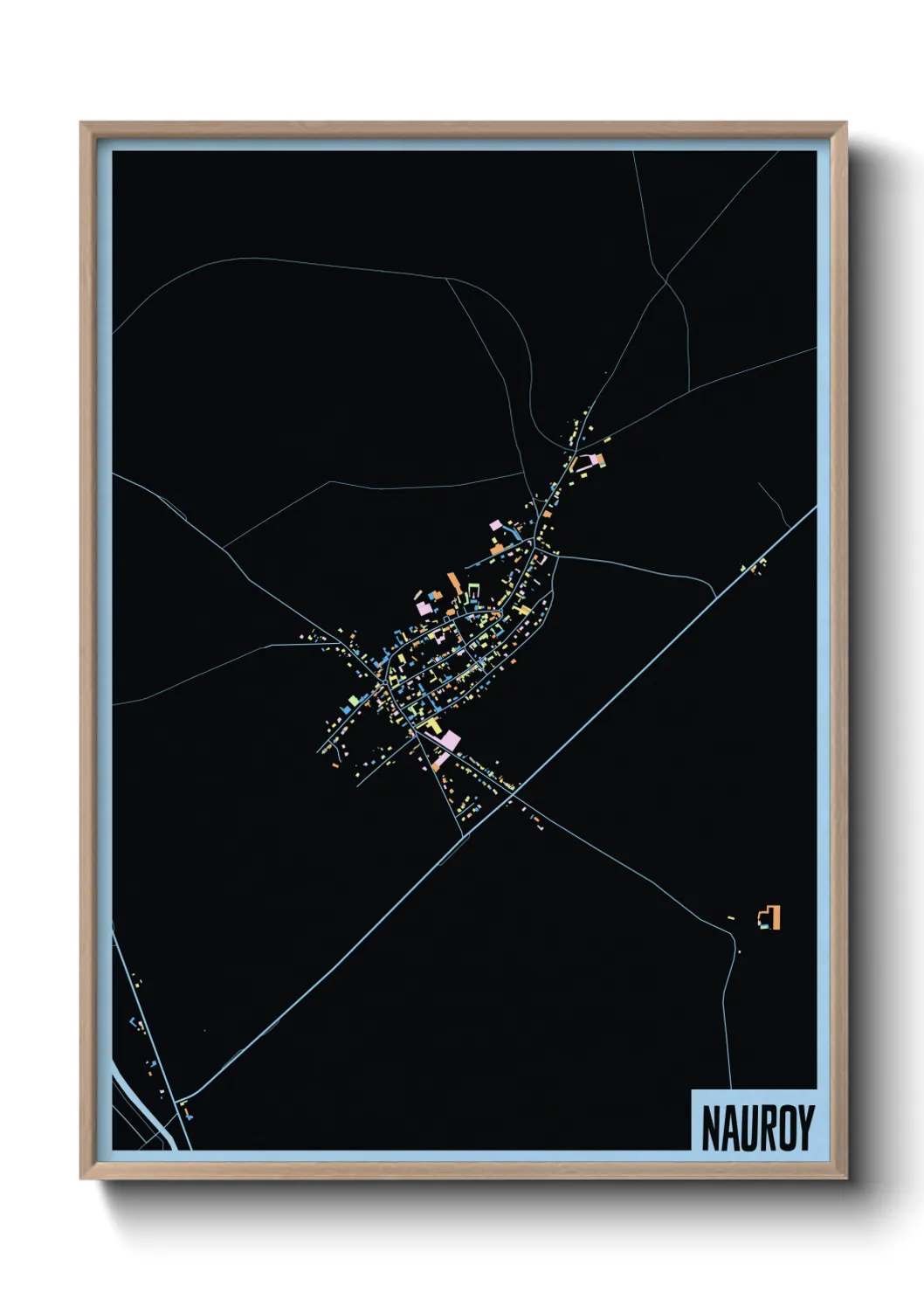 Une affiche de carte sur Nauroy