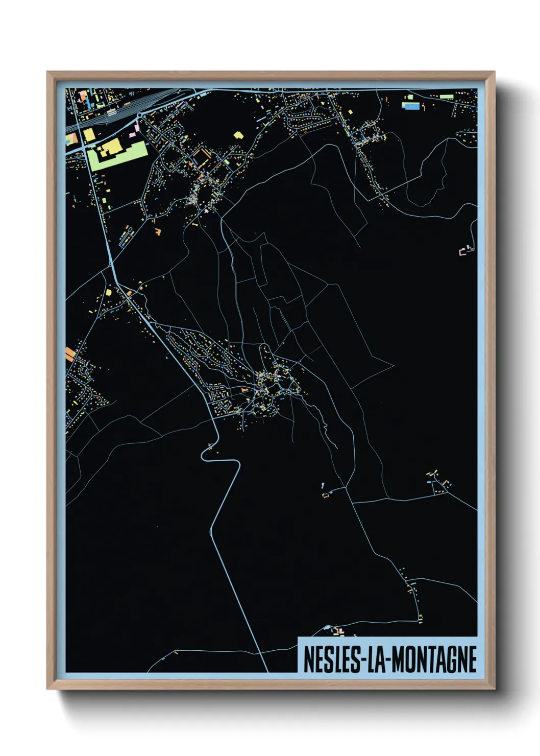 Une affiche de carte sur Nesles-la-Montagne