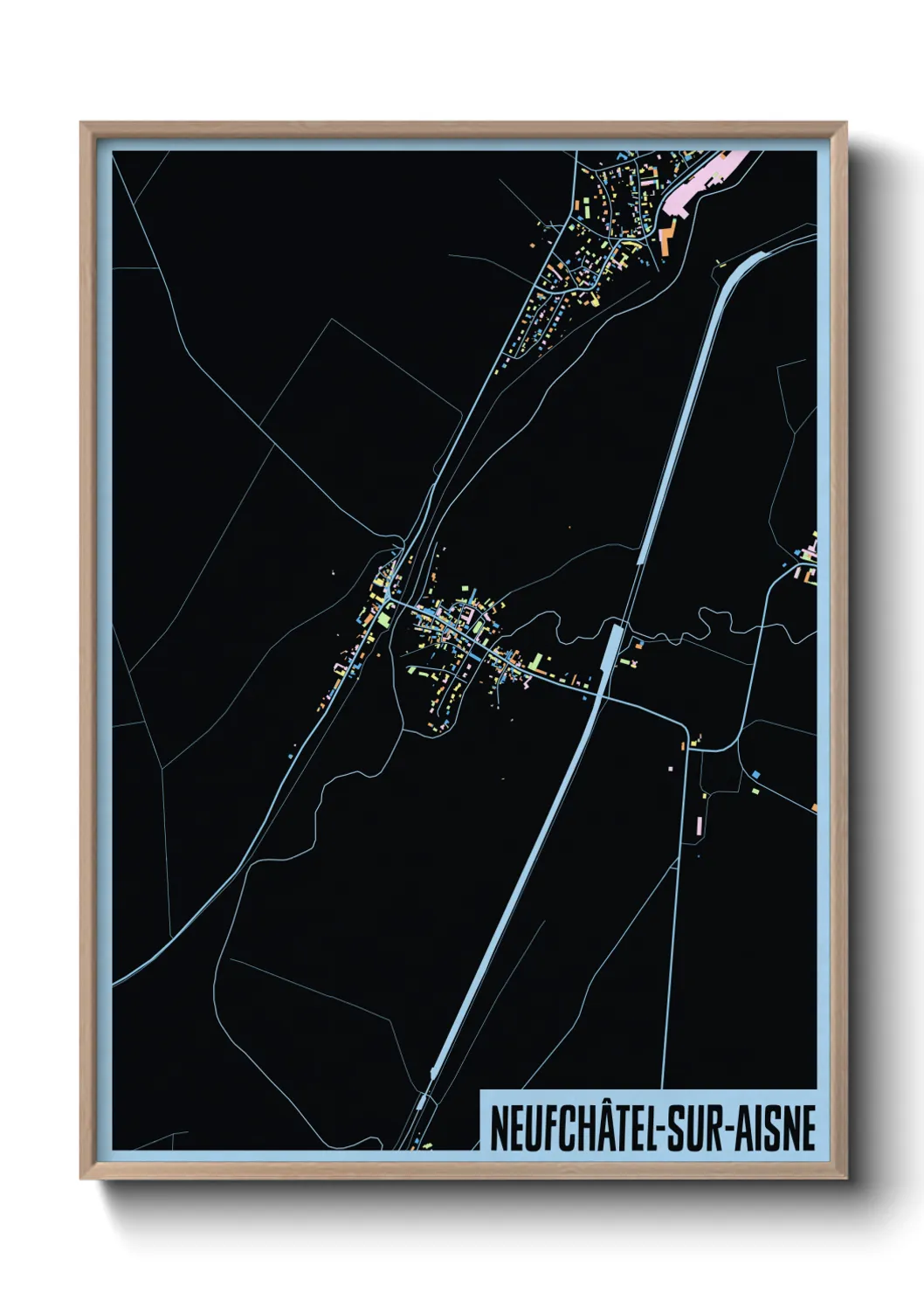 Une affiche de carte sur Neufchâtel-sur-Aisne