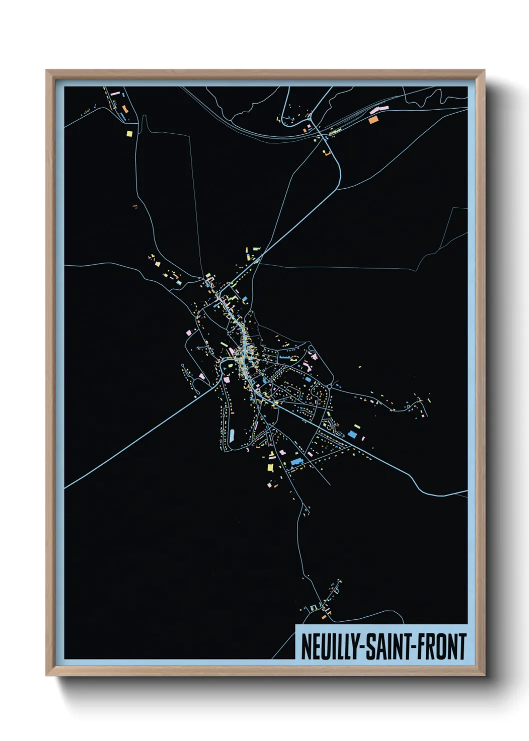 Un poster carteNeuilly-Saint-Front