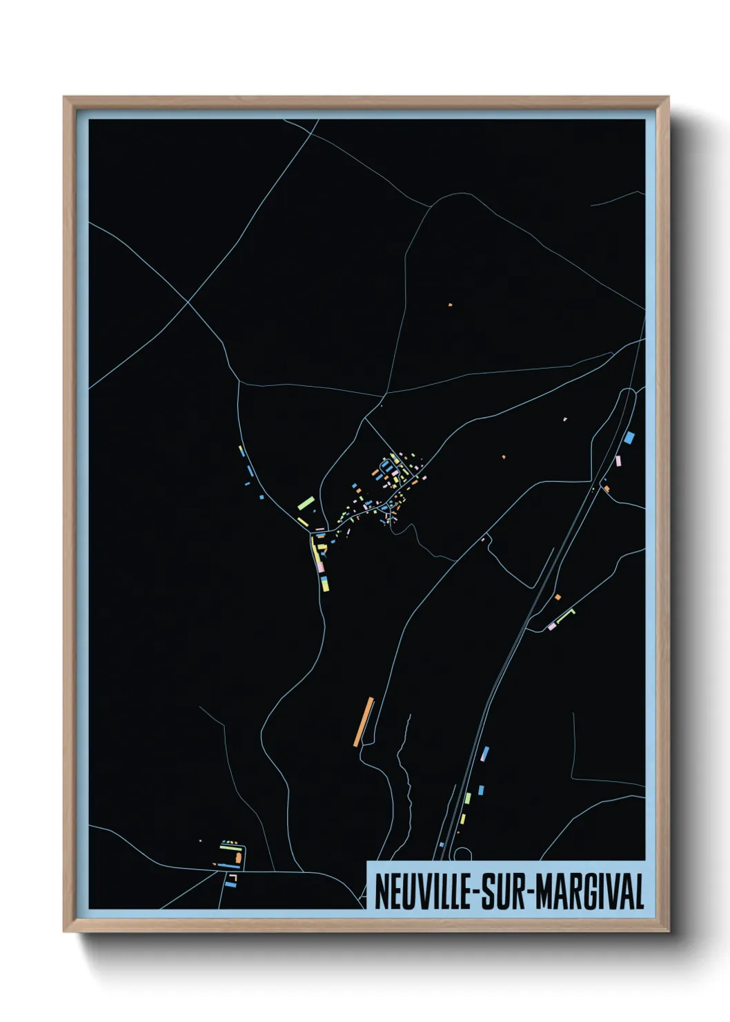 Une affiche de carte sur Neuville-sur-Margival