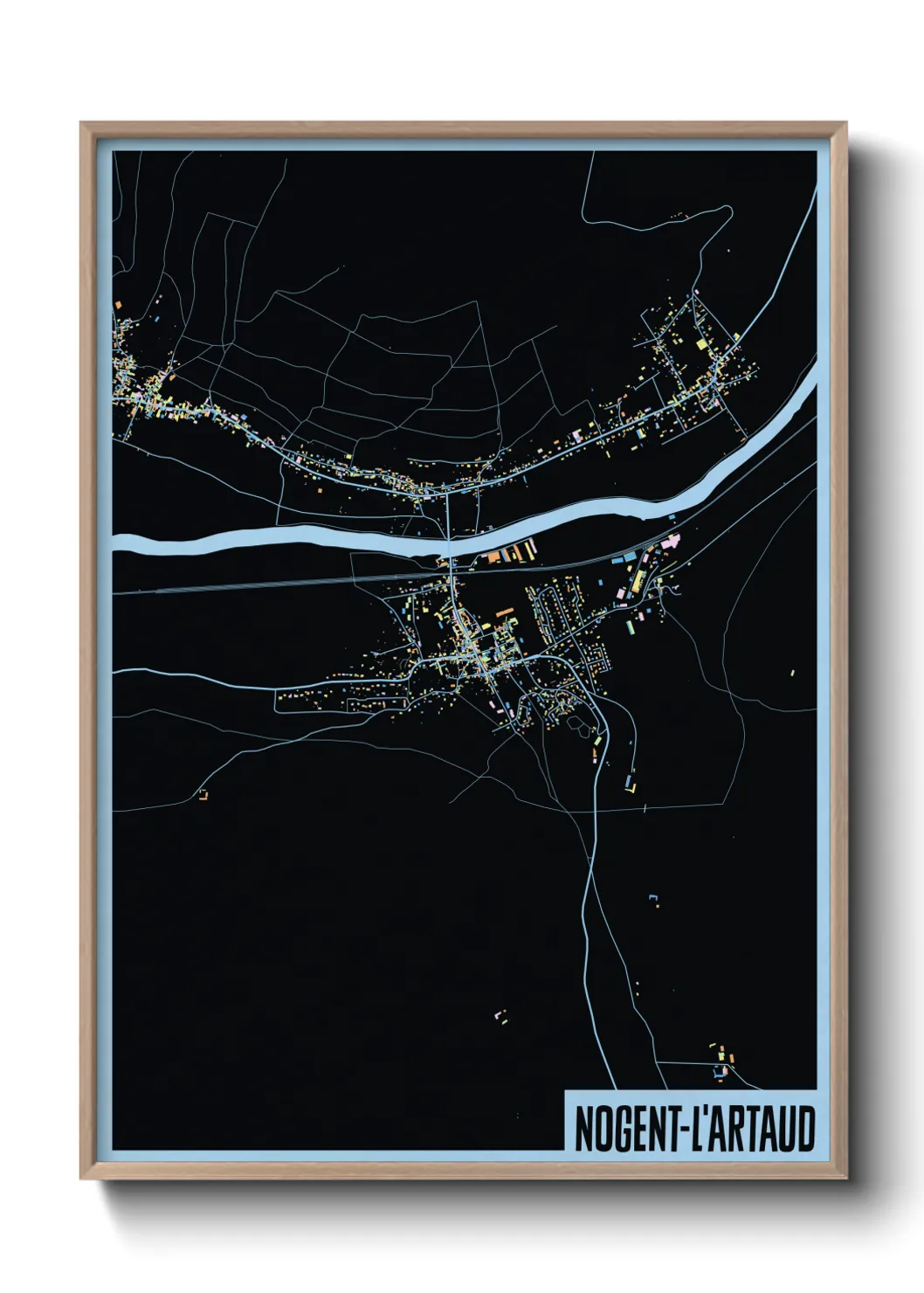 Une affiche de carte sur Nogent-l'Artaud