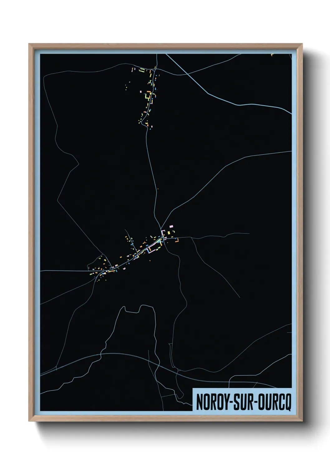 Une affiche de carte sur Noroy-sur-Ourcq