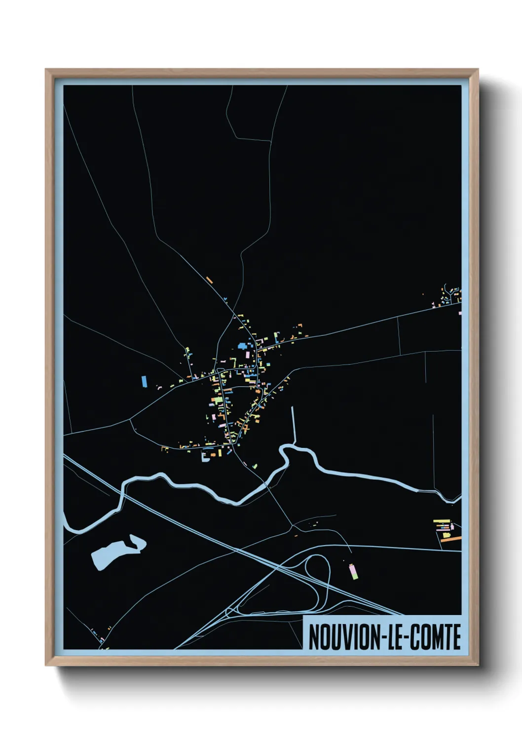 Une affiche de carte sur Nouvion-le-Comte