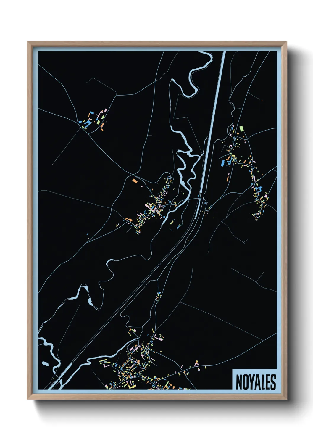 Une affiche de carte sur Noyales