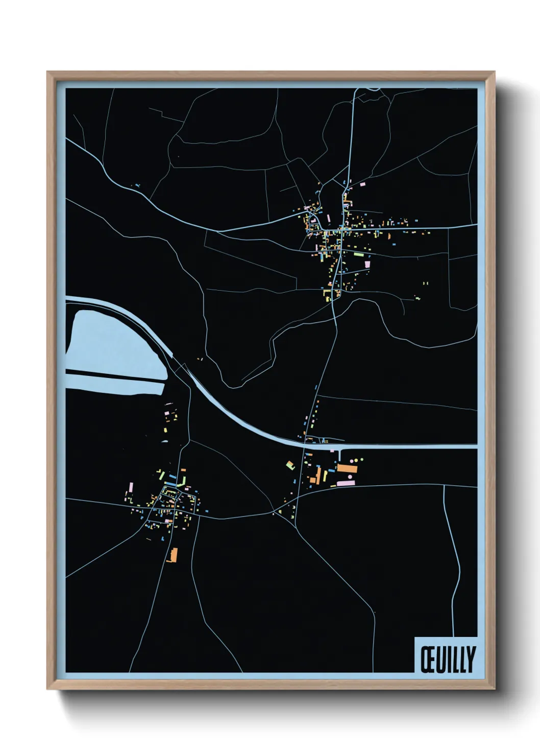 Une affiche de carte sur Œuilly