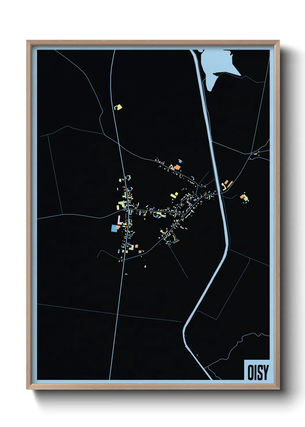 Une affiche de carte sur Oisy