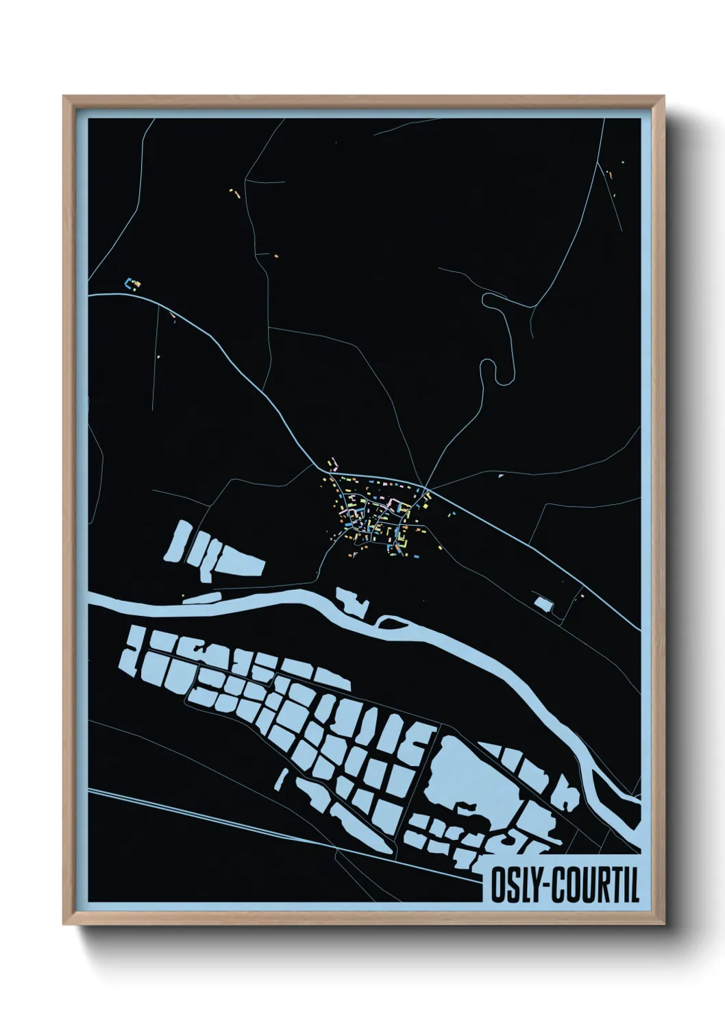 Une affiche de carte sur Osly-Courtil