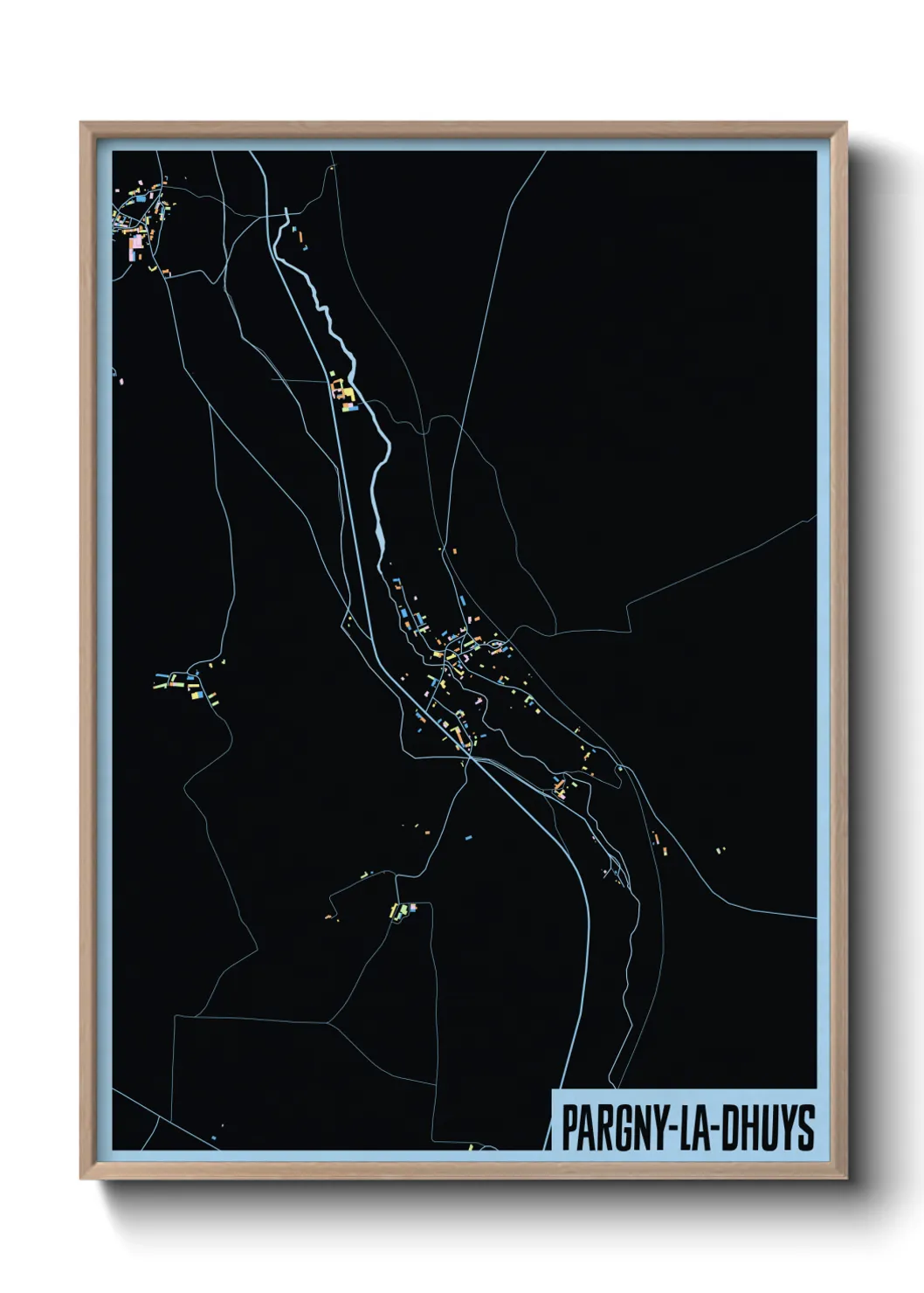 Une affiche de carte sur Pargny-la-Dhuys