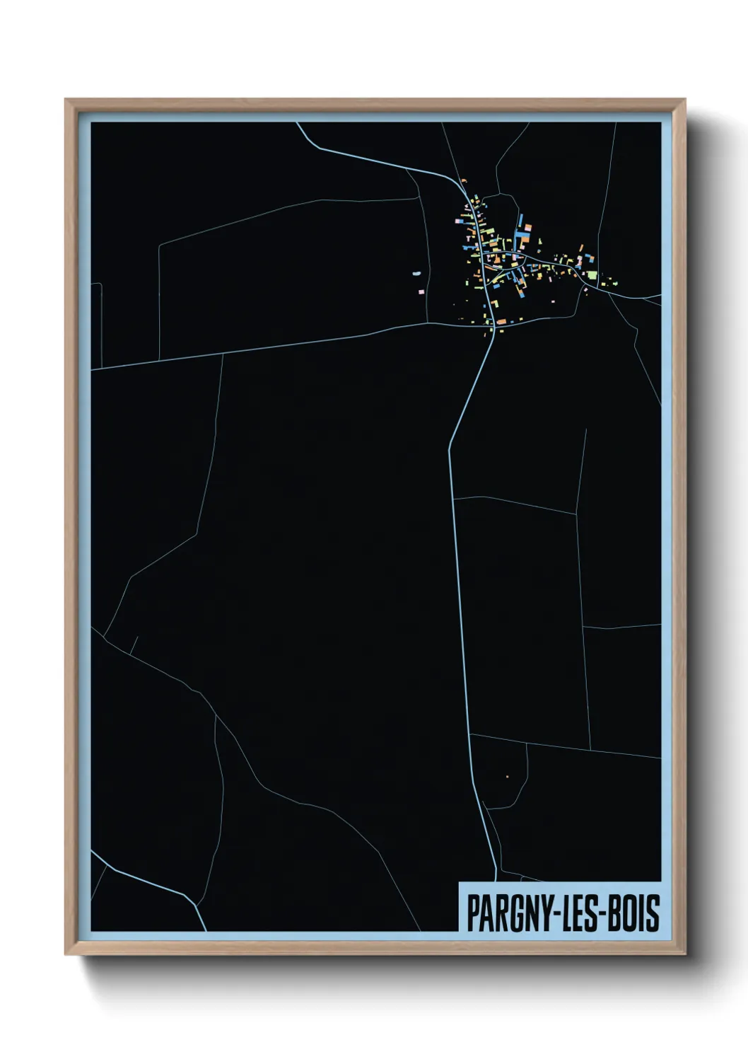 Une affiche de carte sur Pargny-les-Bois