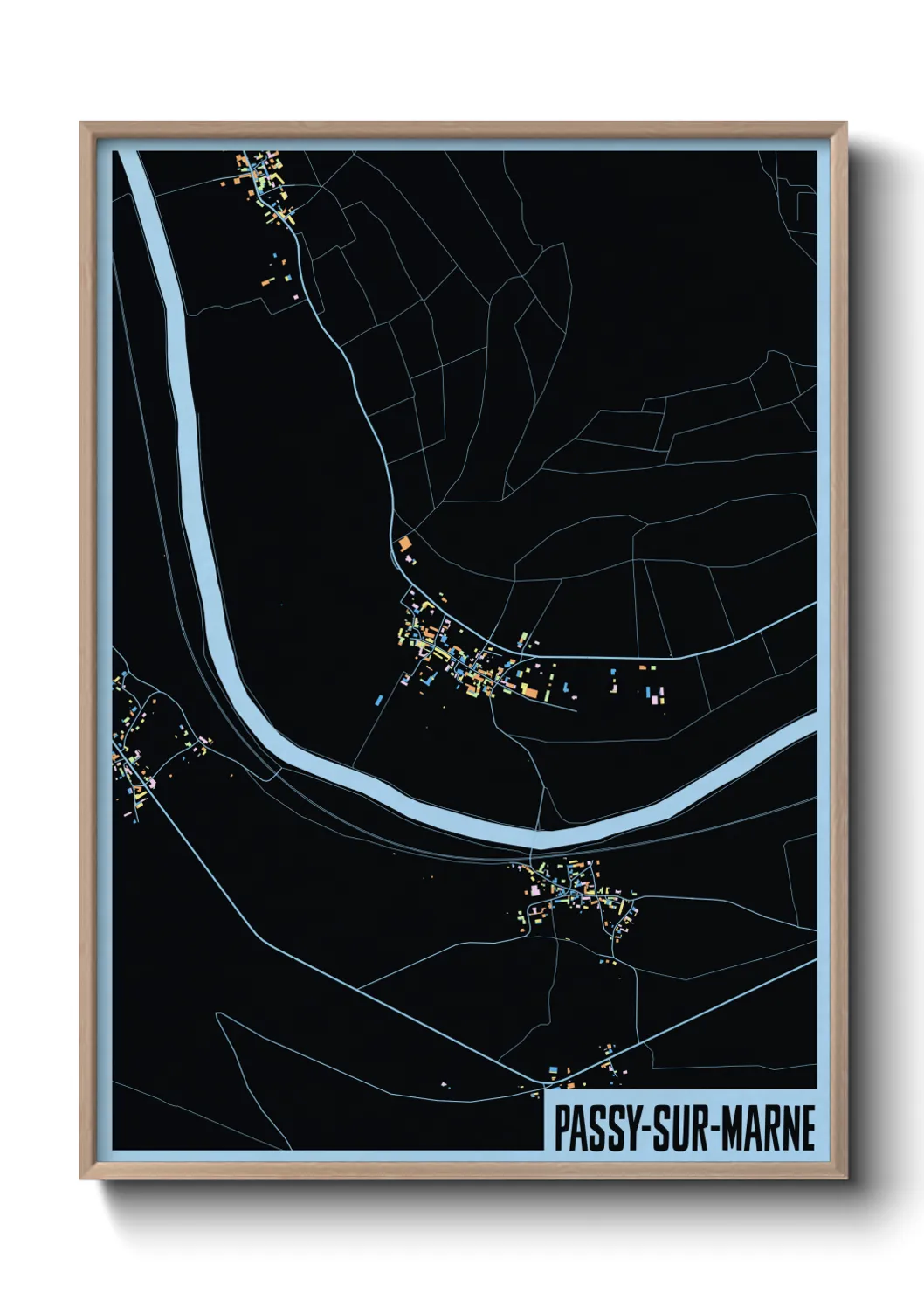 Une affiche de carte sur Passy-sur-Marne
