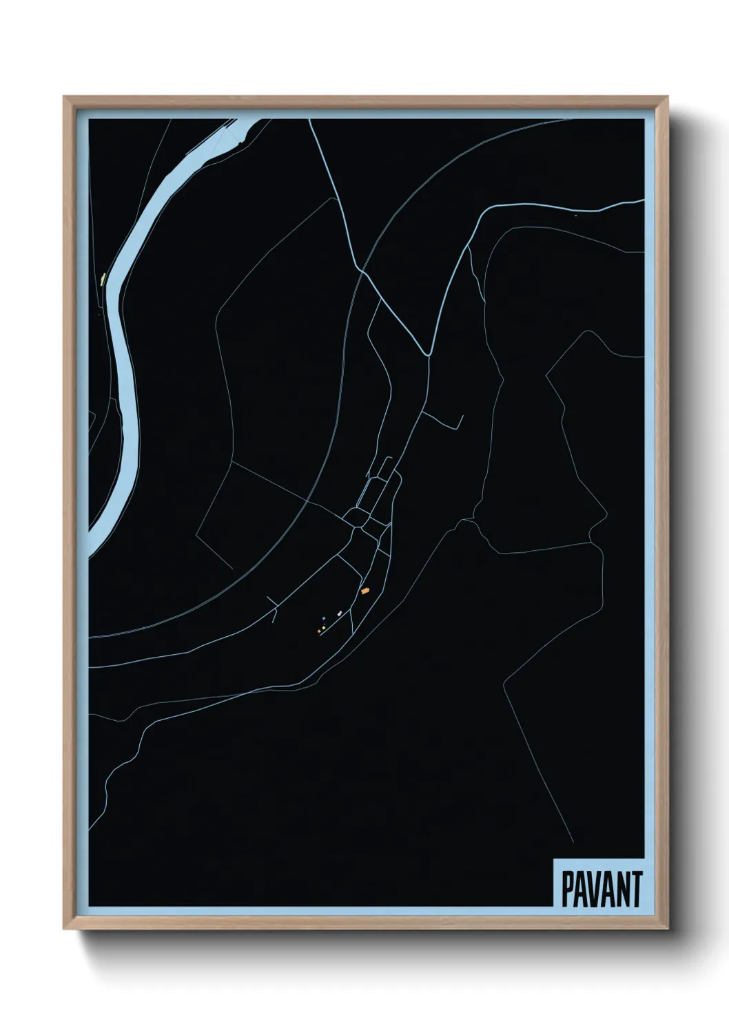 Une affiche de carte sur Pavant