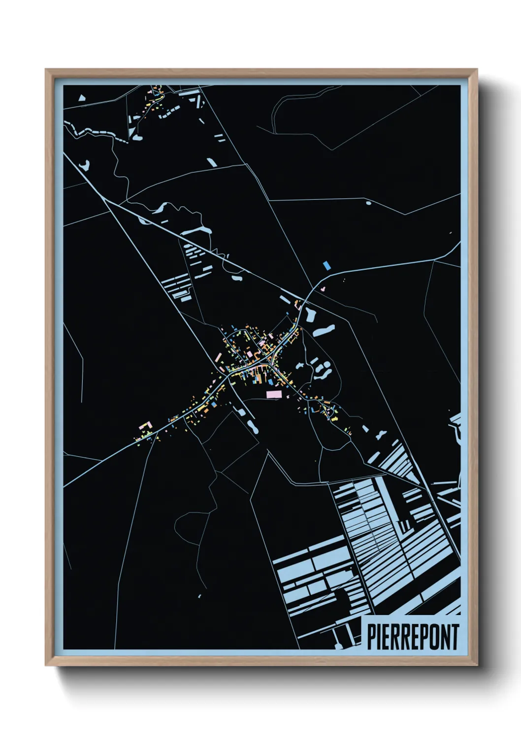 Une affiche de carte sur Pierrepont