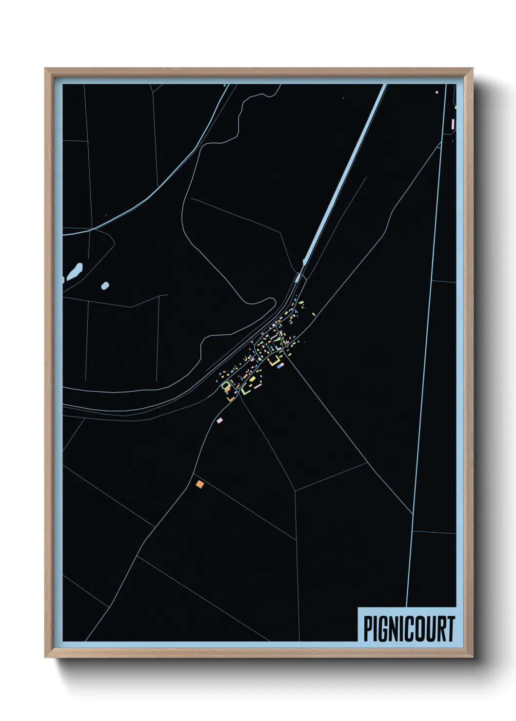 Une affiche de carte sur Pignicourt