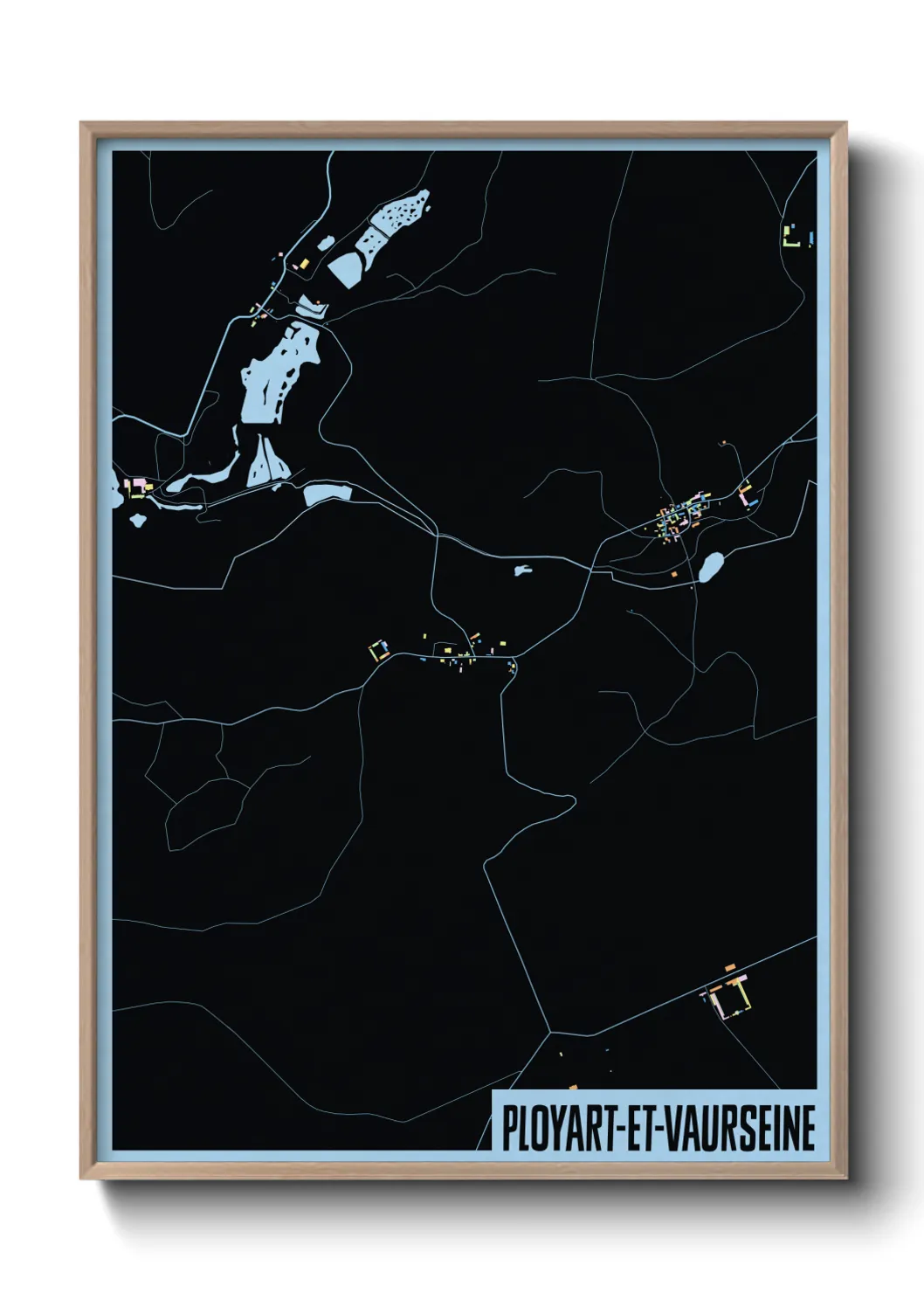 Une affiche de carte sur Ployart-et-Vaurseine