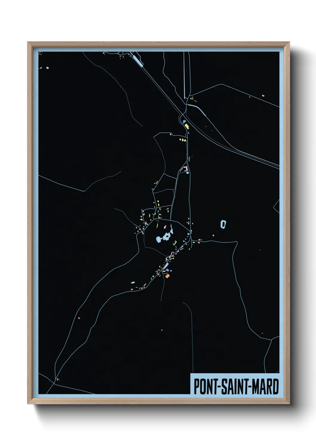 Une affiche de carte sur Pont-Saint-Mard