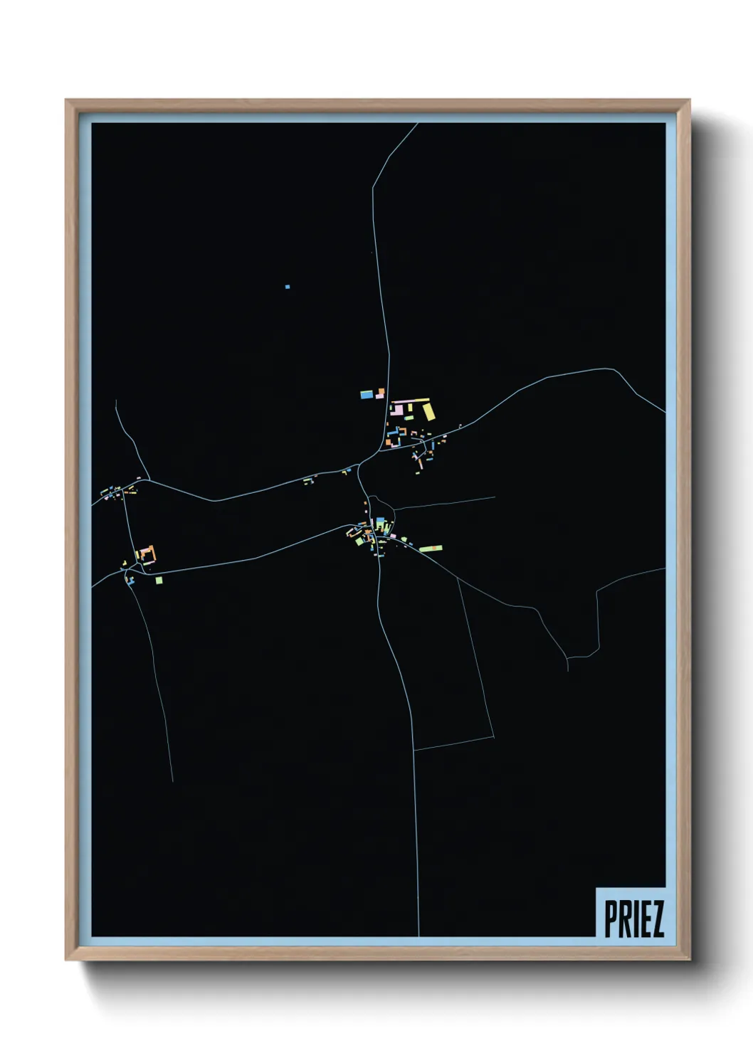 Une affiche de carte sur Priez