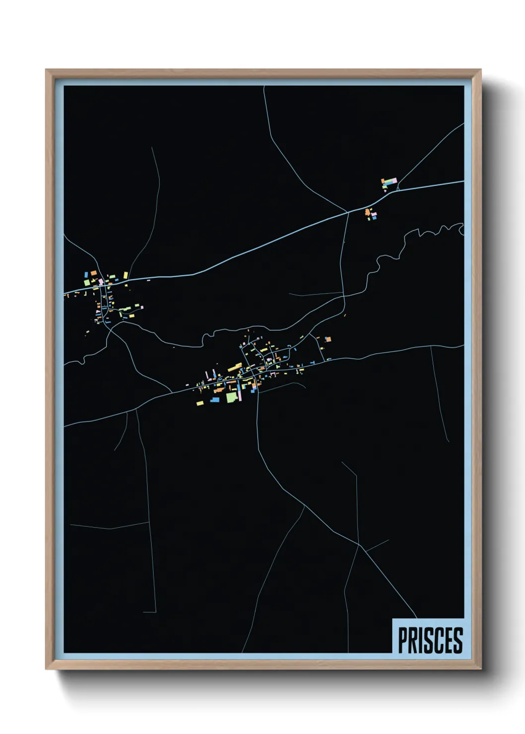 Une affiche de carte sur Prisces