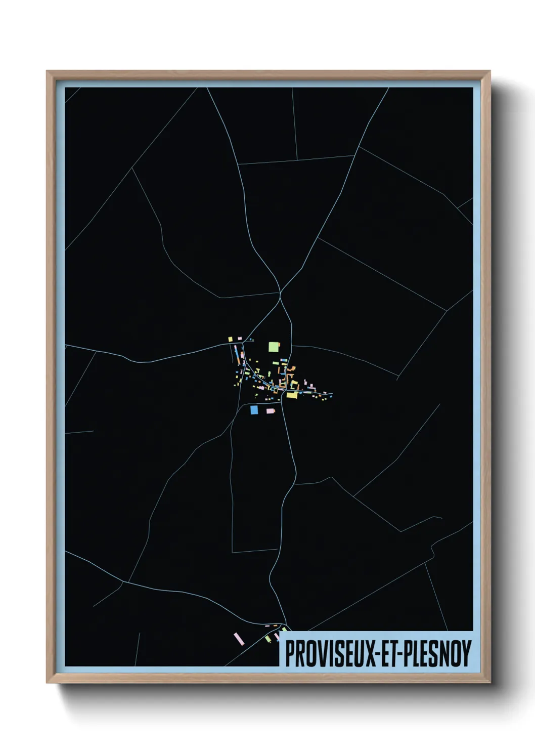 Une affiche de carte sur Proviseux-et-Plesnoy