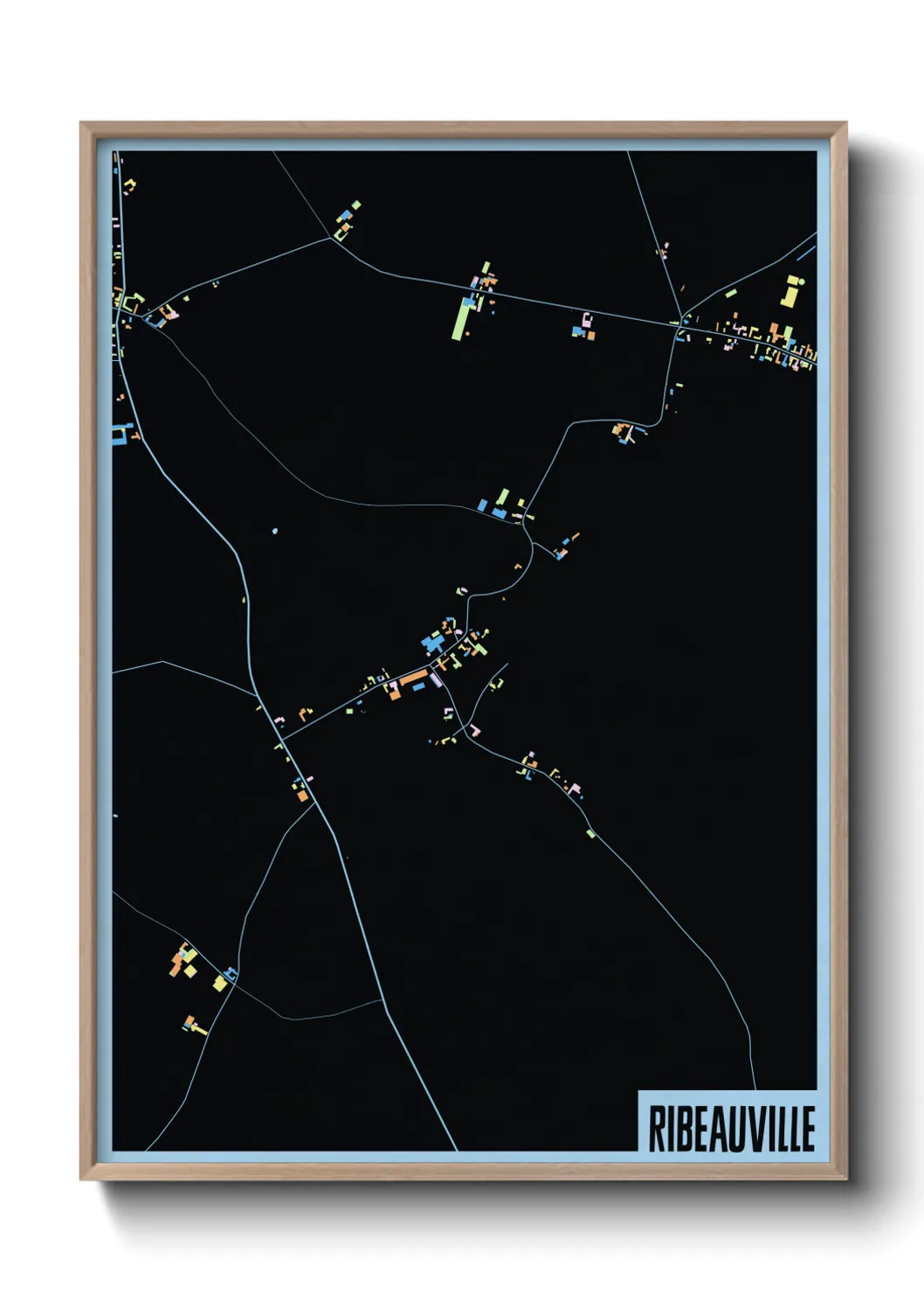 Une affiche de carte sur Ribeauville