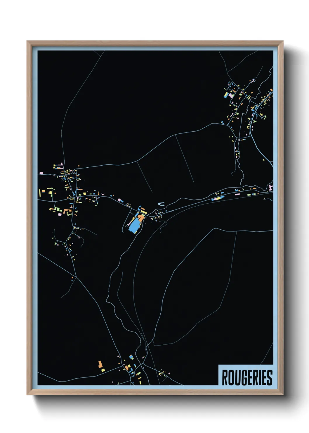 Une affiche de carte sur Rougeries