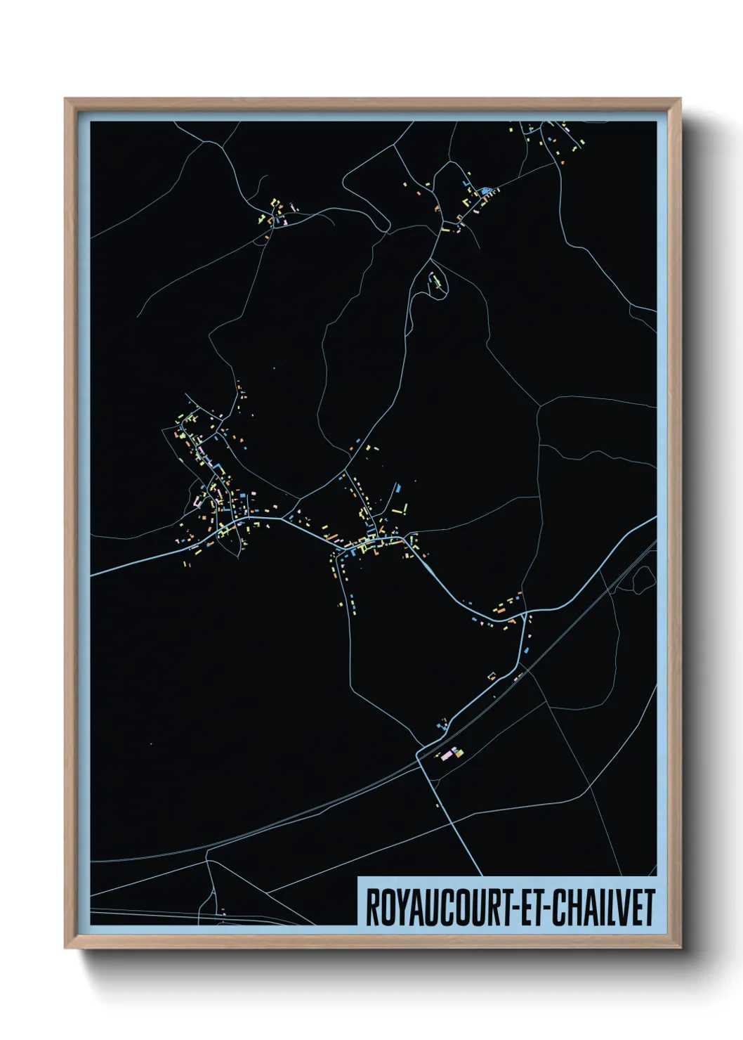 Une affiche de carte sur Royaucourt-et-Chailvet