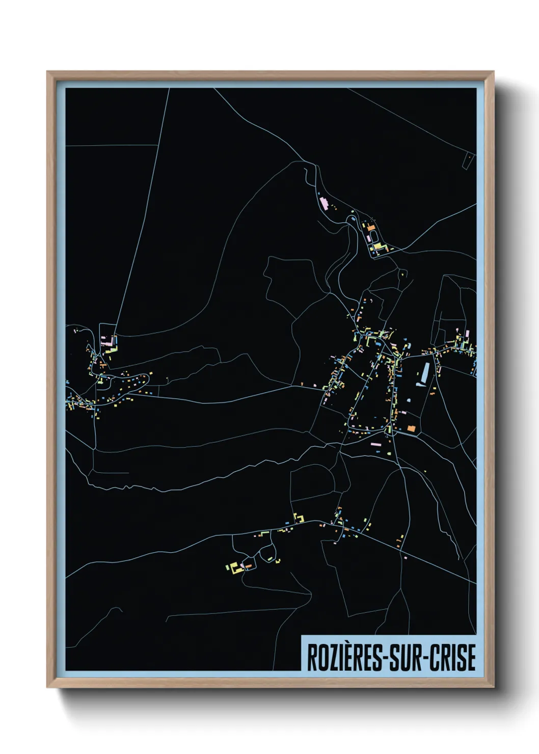 Une affiche de carte sur Rozières-sur-Crise