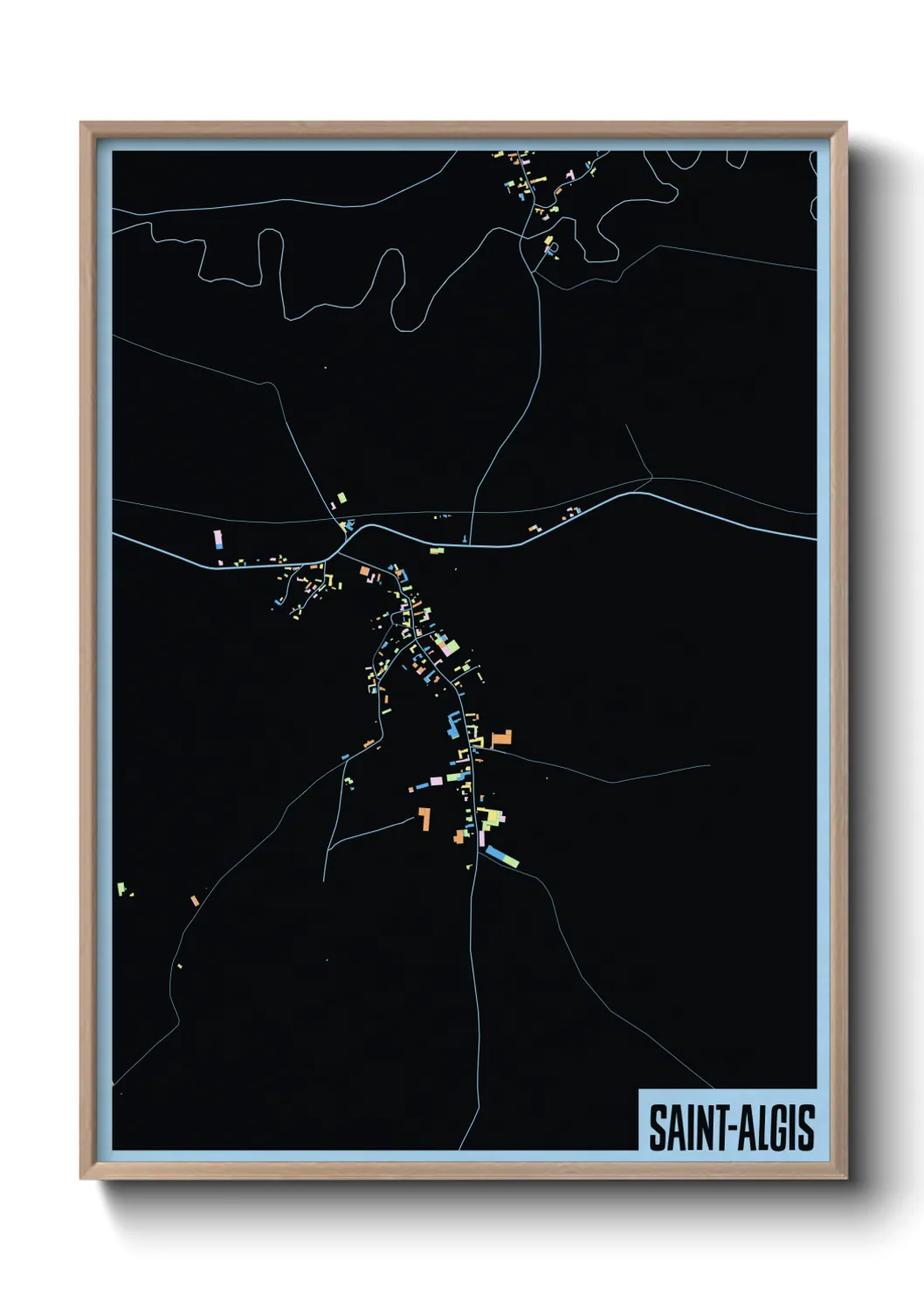 Une affiche de carte sur Saint-Algis