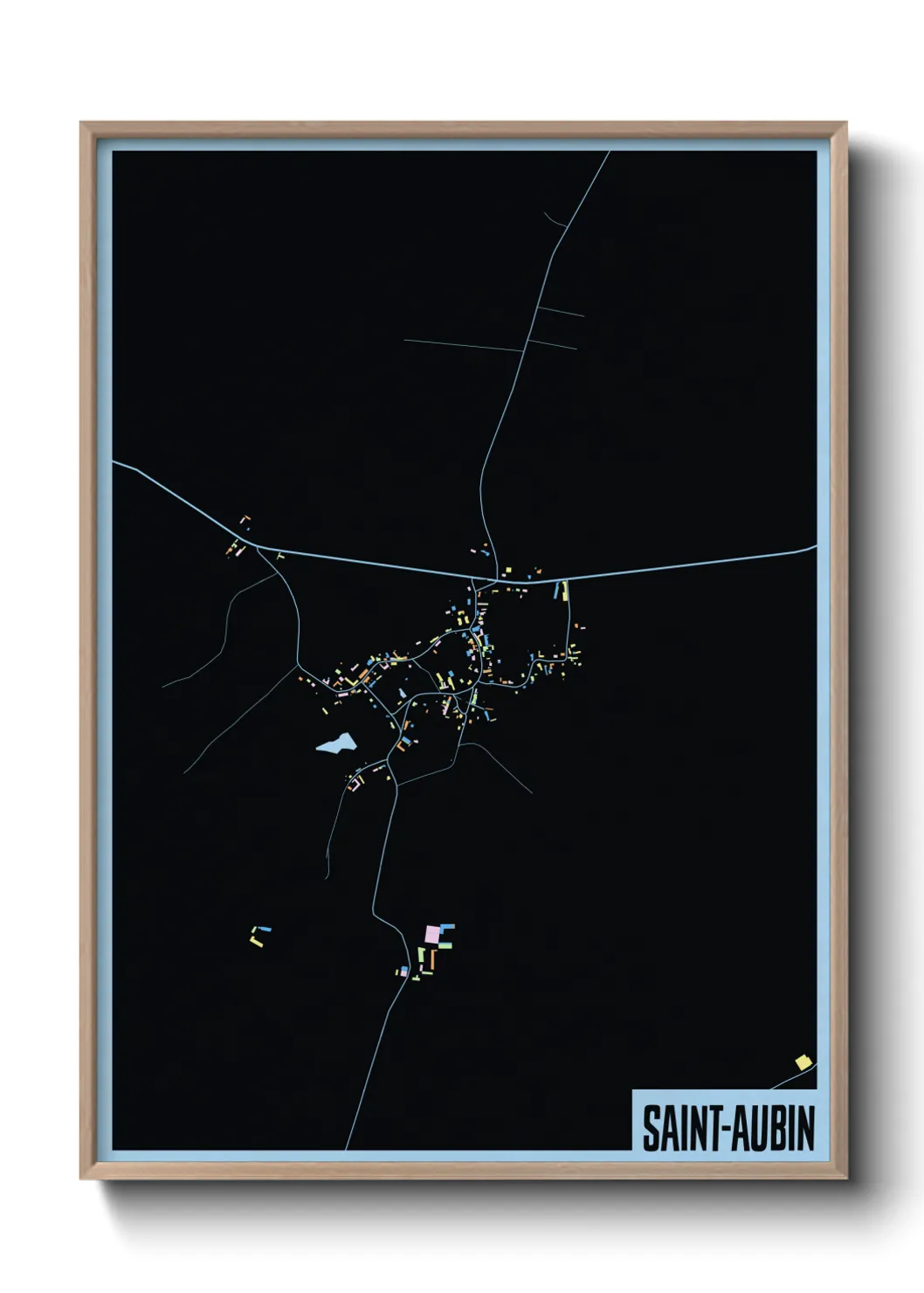 Une affiche de carte sur Saint-Aubin