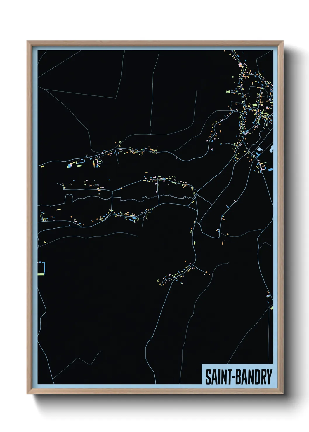 Une affiche de carte sur Saint-Bandry