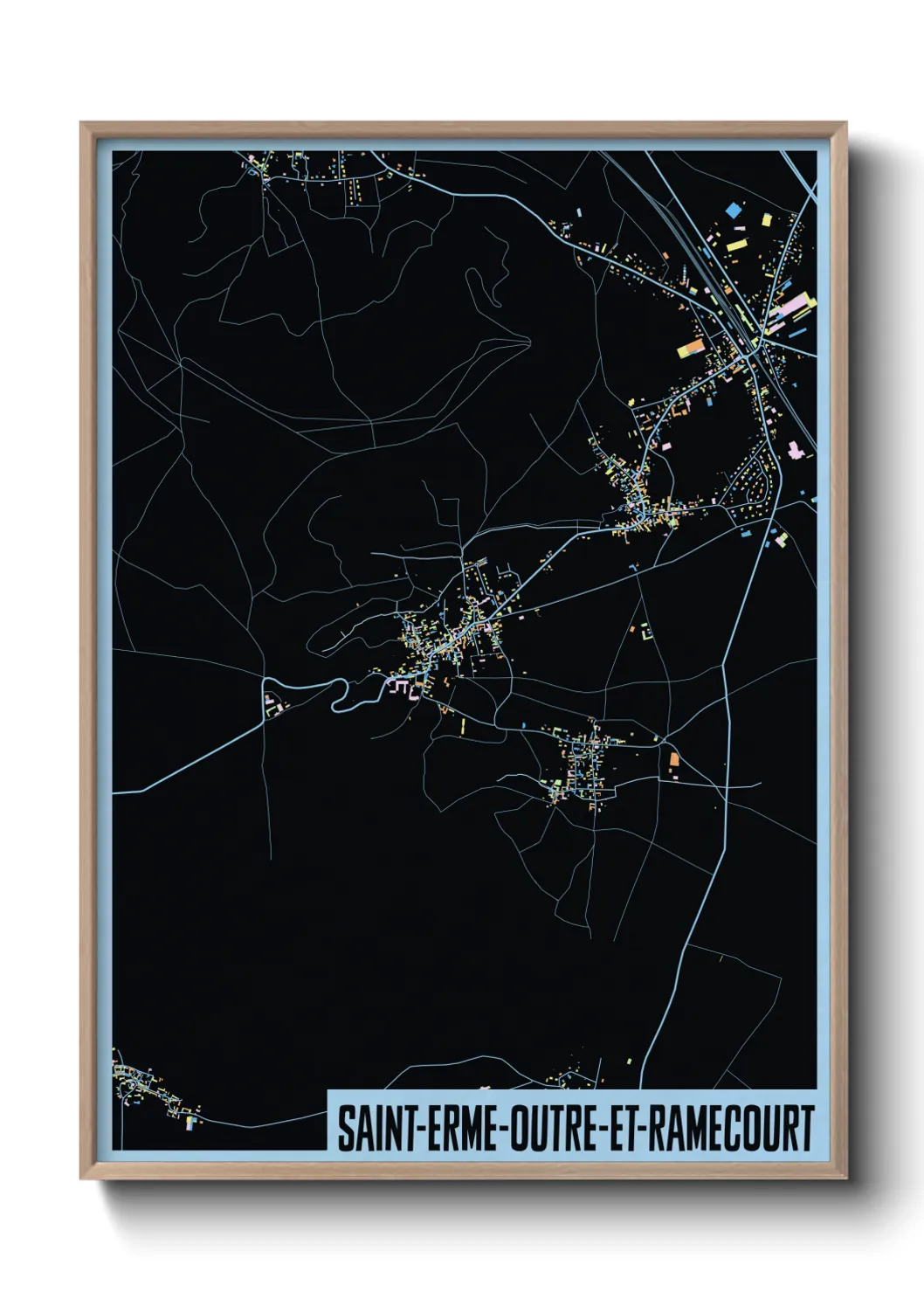 Une affiche de carte sur Saint-Erme-Outre-et-Ramecourt