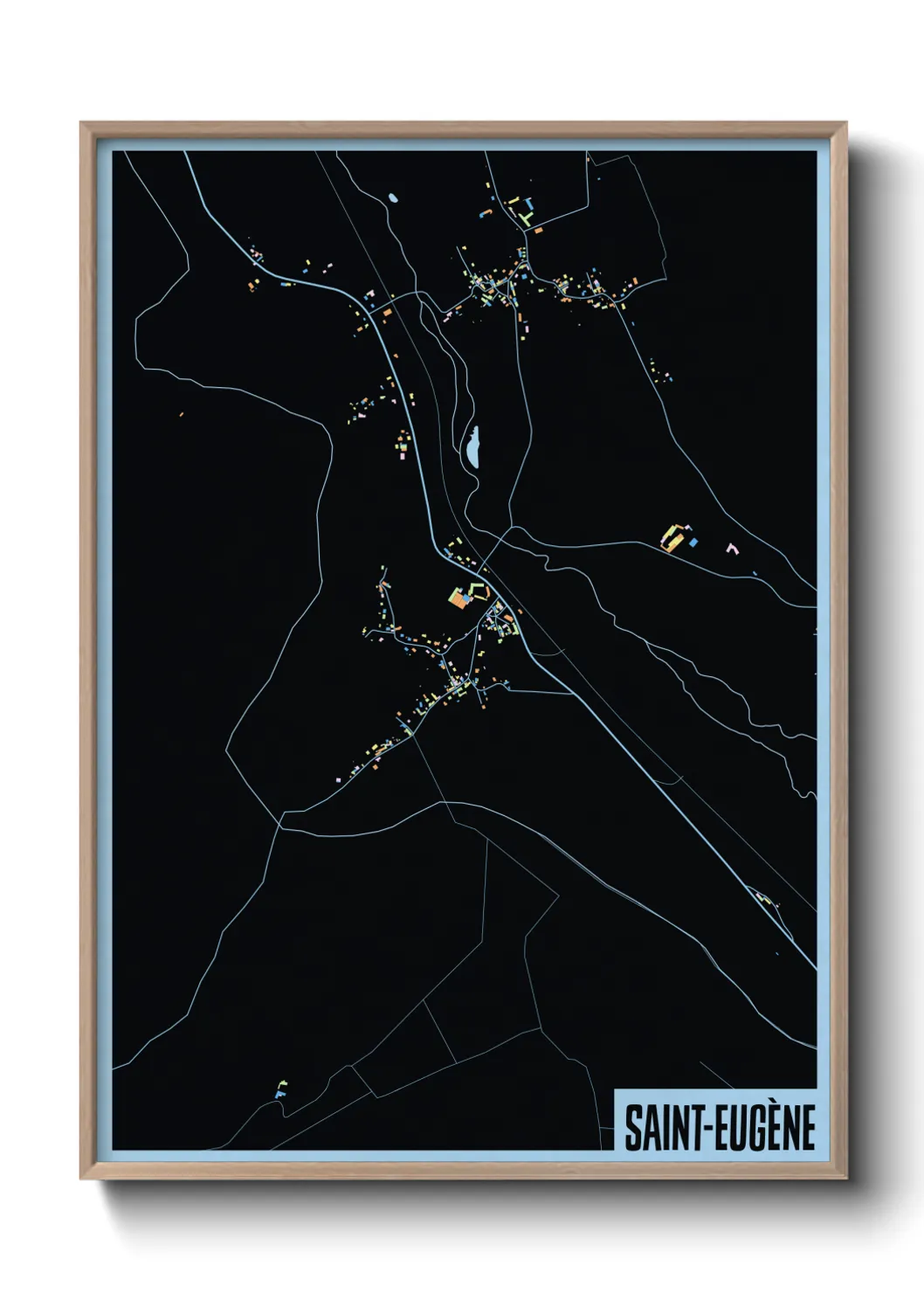 Une affiche de carte sur Saint-Eugène