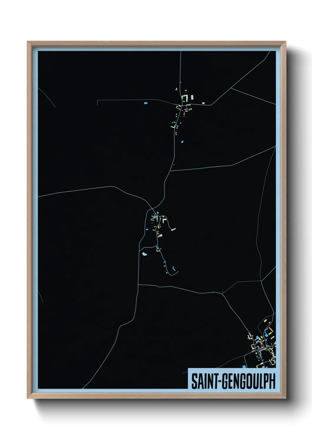 Une affiche de carte sur Saint-Gengoulph