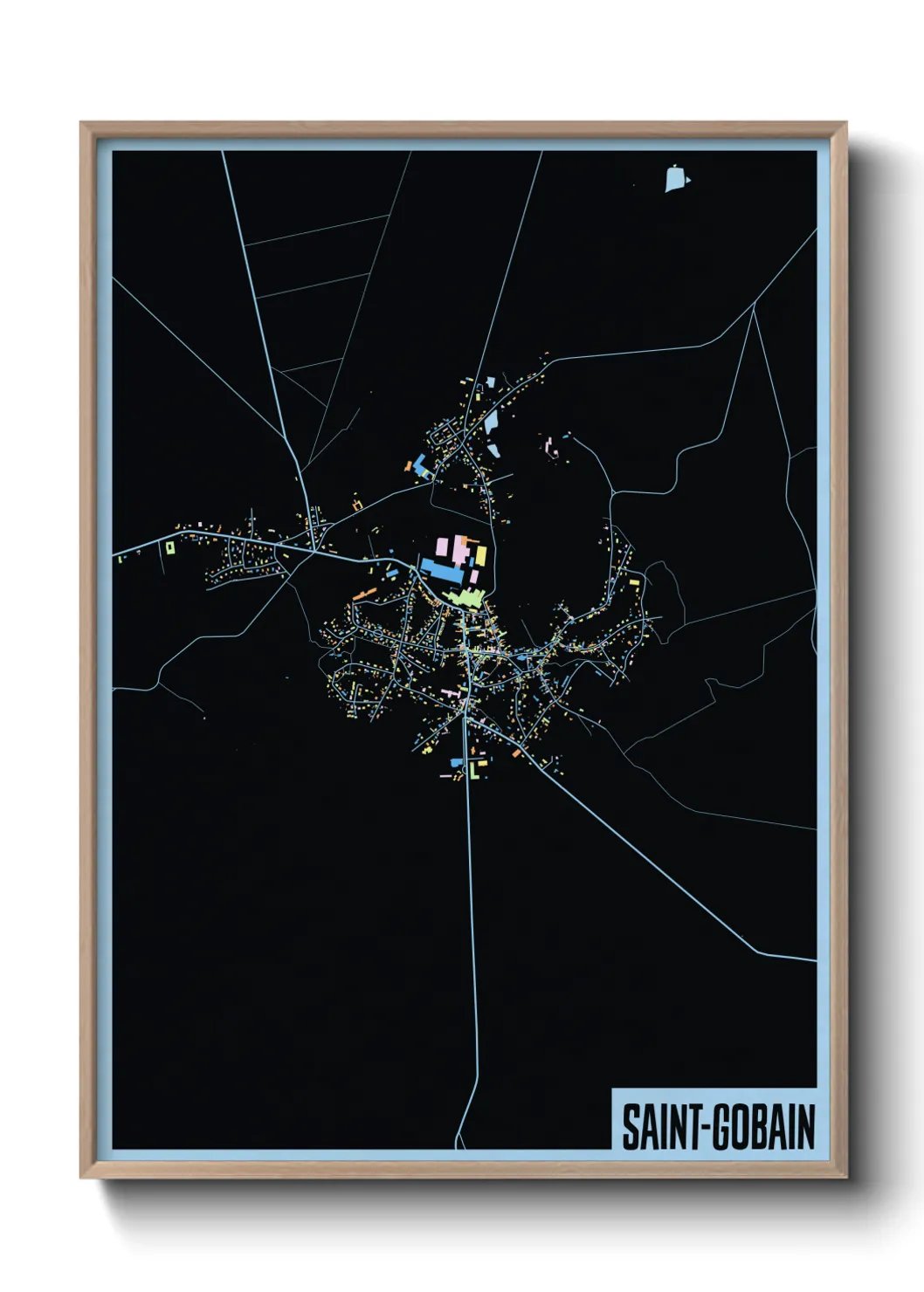 Une affiche de carte sur Saint-Gobain