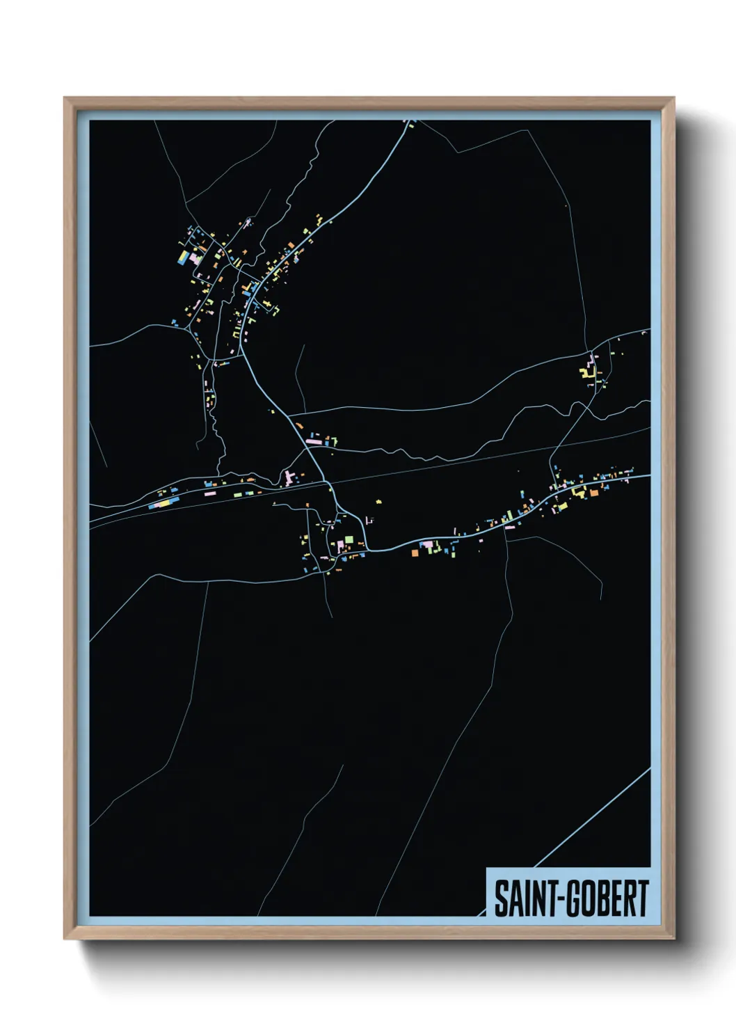 Une affiche de carte sur Saint-Gobert